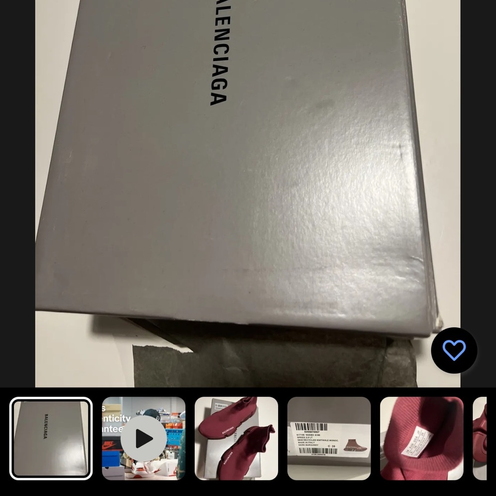 Balenciaga 617196W2DB1 dark burgundy size 39. Like new. Little Used - Picture 3 of 7